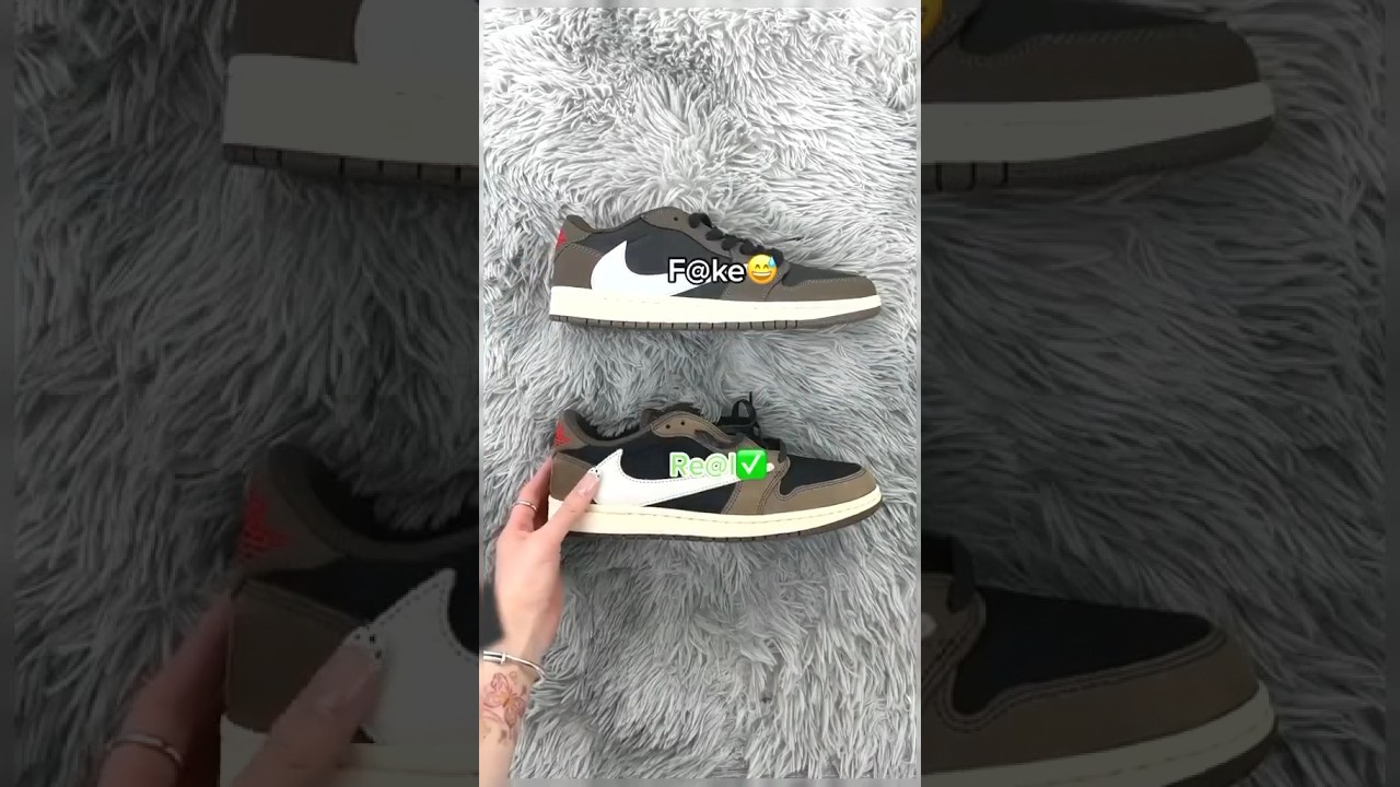 Real Vs Fake Travis Scott Dark Mocha Jordan 1 Low 