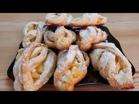 Видео: Творожное печенье с яблочной начинкой! Супер вкусный  рецепт печенья к чаю!