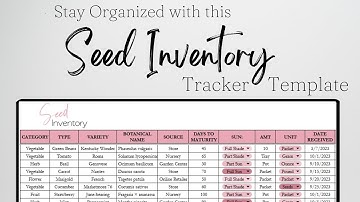 Seed Inventory Spreadsheet Excel Template, Garden Starting Organization Plant Planner Google Sheets
