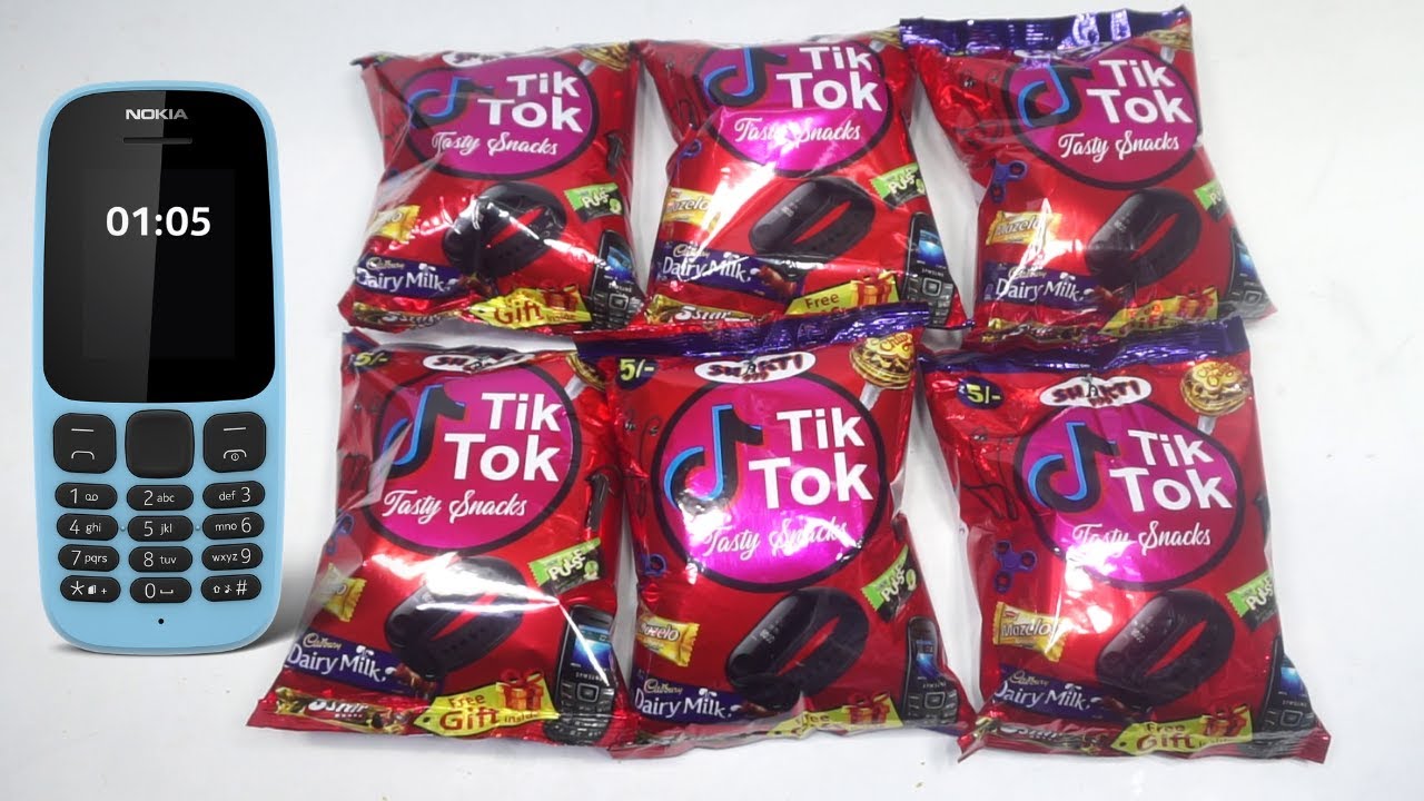 Omg Finally Got Mobile Inside Tik Tok Snacks as Gift - YouTube