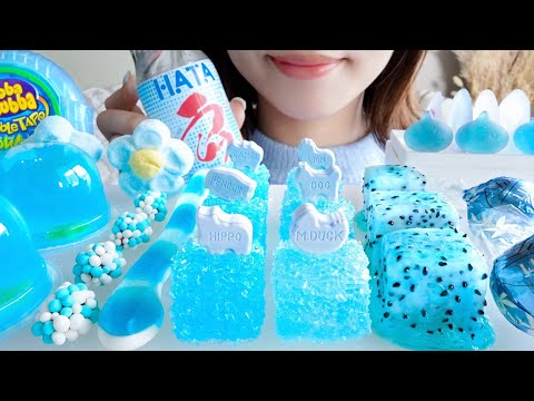 【咀嚼音】水色のスイーツを食べる【ASMR/EATINGSOUNDS】