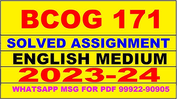 bcog 171 solved assignment 2023-24 | bcog 171 solved assignment in english 2024 | bcog 171 2024