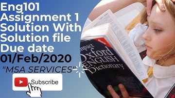 ENG101 Assignment 1 solution 2021 with file || eng101 assignment 1 solution fall 2020 || ENG101