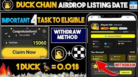 Duck chain airdrop update today | Duck chain airdrop listing date | Duck Chain airdrop withdraw