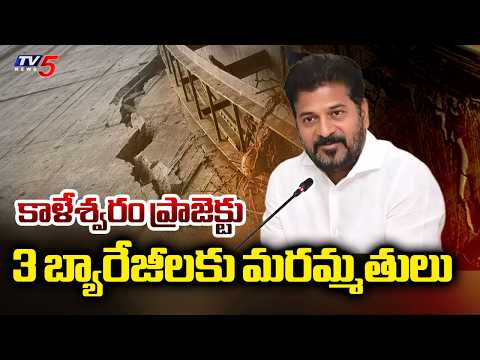 CM Revanth Reddy Orders Officials Over 3 Kaleshwaram Barrages Repair Works | TV5 News - TV5NEWS