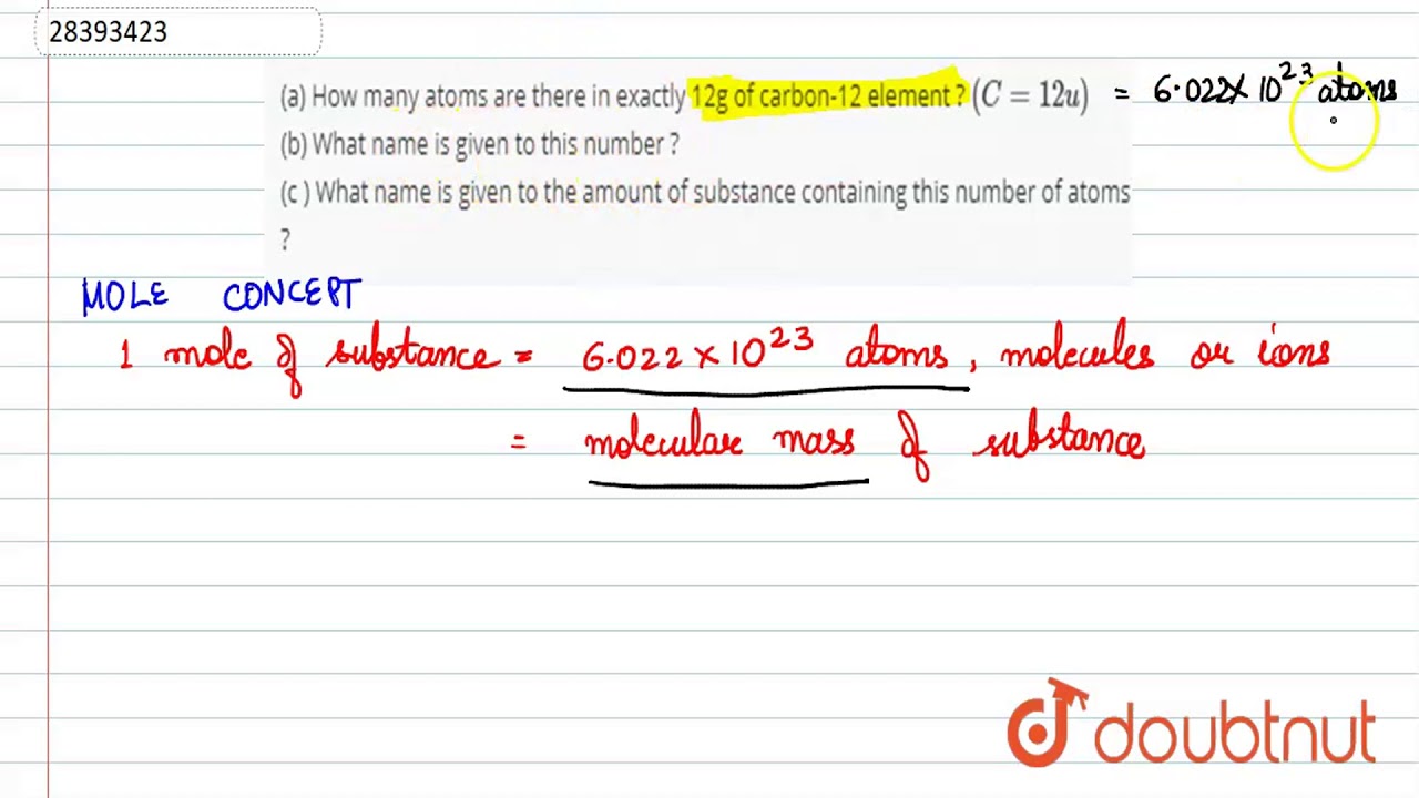 How Many Atoms Are There In 12 Grams Of Carbon