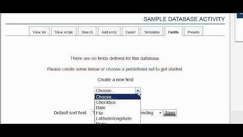 Moodle Lesson 19: Add DataBase Activity