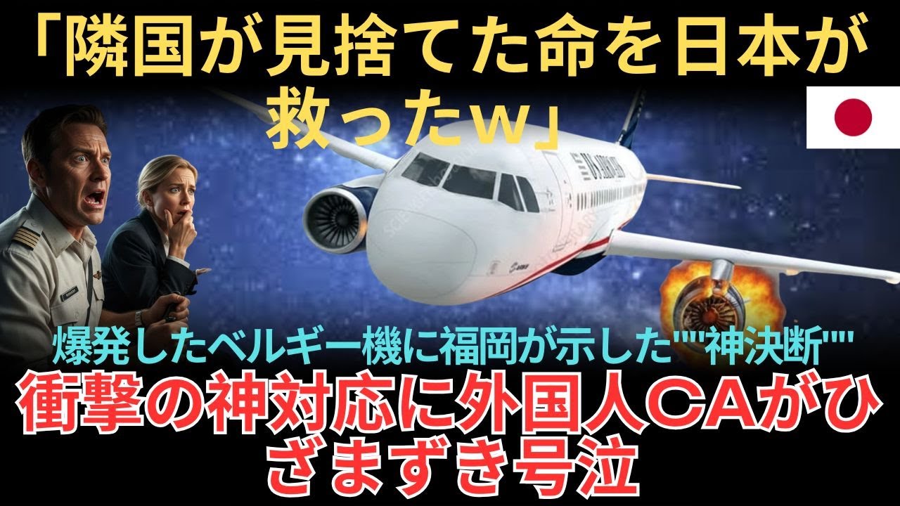 【海外感動秘話】日本は最後の砦だった！近隣国が拒否した爆発機を救った神対応に、ベルギー人乗務員が「日本の底力を見た」と号泣！
