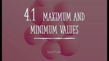 Math 30: 4.1 Max/Min Value Intro