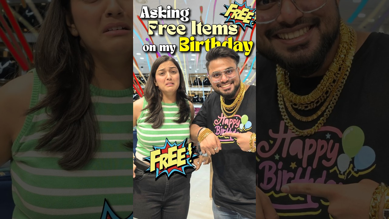 How Much Free Stuff I Can Get On My Birthday🥳 #comedy #trending #funny #viralvideo #reaction #shorts