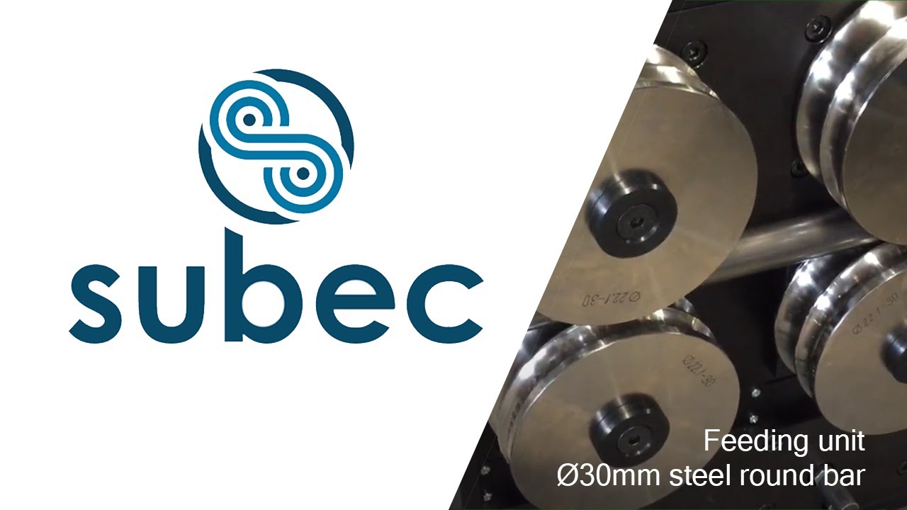 Feeding unit test reaches force 5000N. Product diameter 30mm steel round bar.