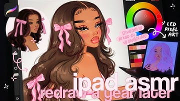 🎧☆˖ redrawing my art a year later + divoom pixoo 64 unboxing ˖°👾 | no music, chill asmr draw w/ me ♡