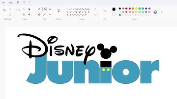 How to draw a blue green Disney Junior logo using MS Paint | How to draw on your computer