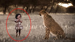 Маленькая девочка оказалась на улице среди хищников, но когда к ней начал подходить леопард…