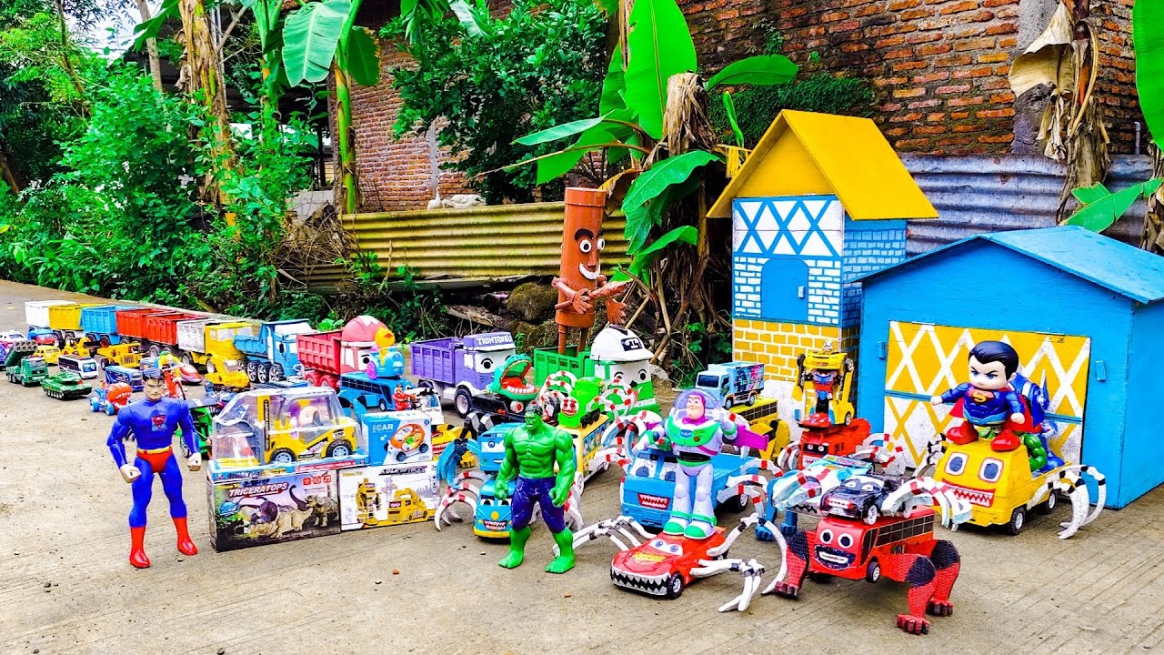 WADIDAW !! Mobil TRUK TRONTON PANJANG Bongkar Mainan Mobil Mobilan Truk Molen, Truk Oleng, Excavator