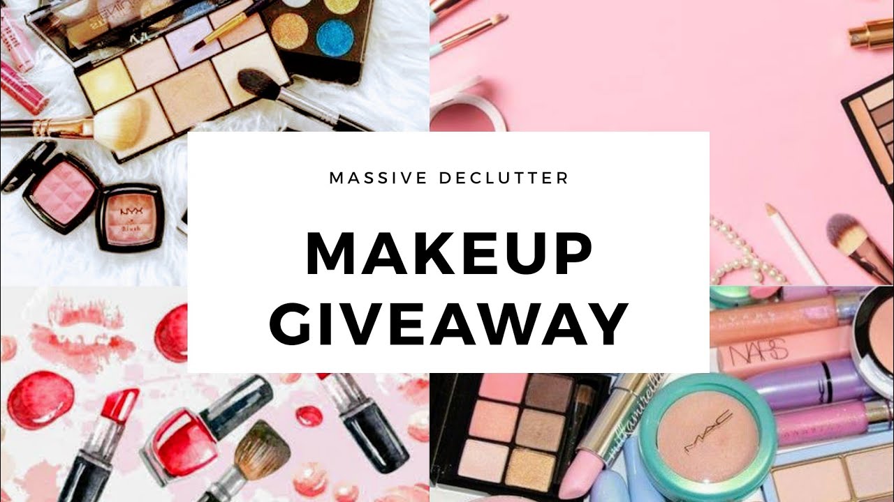 Makeup declutter and free giveaways for you guys - YouTube