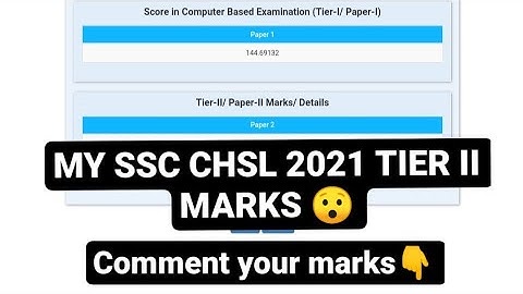 MY SSC CHSL 2021 TIER II MARKS😯 comment your marks 👇 #ssc #chsl #tier2