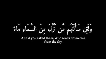 [ ولئن سألتهم من نزل من السماء ماء ] كرومات قران شاشه سوداء🖤🎧 - القارئ اسلام صبحي🖤🎙️سوره العنكبوت