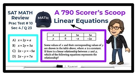 SAT Math Review - Practice Test #10 - Section 4 - Question 23 / Linear Equations