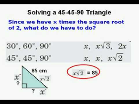 Find Sides Of 45 45 90 30 60 90 Right Triangles Youtube