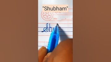 "Shubham" names in cursive handwriting #cursive #art #calligraphy #names #learn #shorts #share