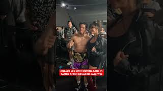 ANGELO LEO WITH BOXING FANS IN TAMPA AFTER EDUARDO BAEZ WIN