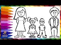 Dibuja y Colorea Una Familia 👩👧🏼👦👨💖 Dibujos Para Niños