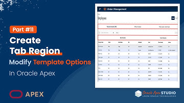 Oracle Apex 11: Create Tab Region - Modify Template Options