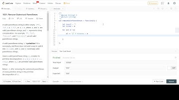 LeetCode 1021. Remove Outermost Parentheses JavaScript Solution