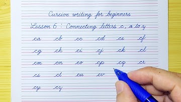 Cursive writing for beginners Lesson 6 | Connecting letters c, a to z | Cursive handwriting practice