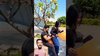 Balloon Challenge with cute girl🤣 #funny #comedy #prank  #challenge #games #shorts #viral #masti #yt