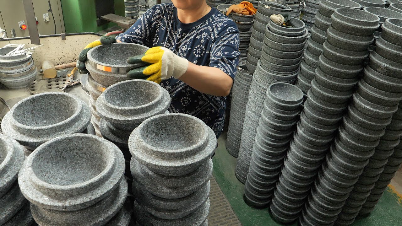 최고의 밥맛을 선사하는 한국의 돌솥 대량 생산 공장 / Amazing Korean stone pot mass production ...
