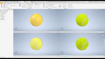 Inventor Design - Tennis Ball Part 01 (revolve, sweep cut, 3d sketch, appearance)