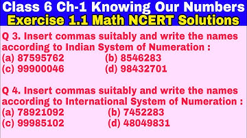 Class 6 Ex-1.1 Q 3 | Q 4 | Knowing Our Numbers | Chapter 1 | Exercise 1.1 | Math NCERT Solutions