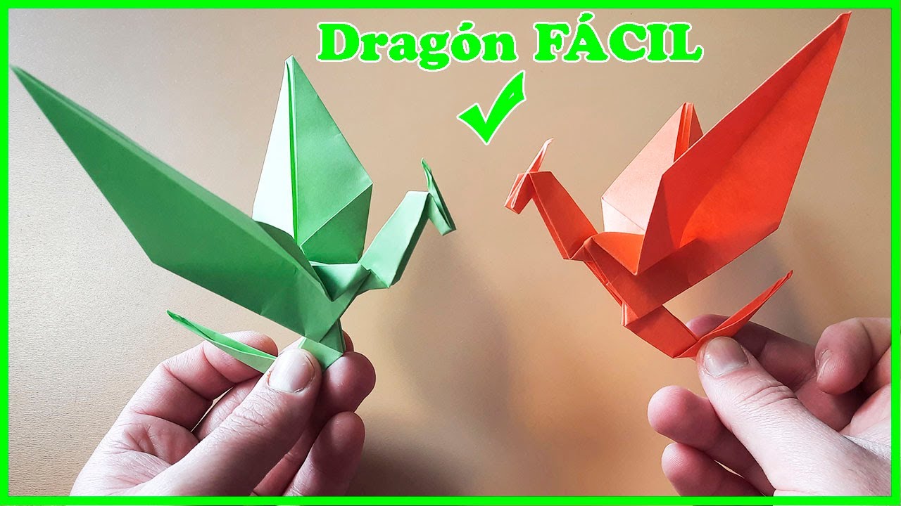 Cómo hacer un DRAGÓN 🐲 de Origami FÁCIL Papiroflexia PASO A PASO👍🏽