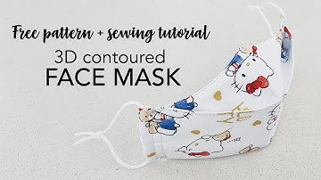 FREE PATTERN 6 sizes Kids & Adults.No Fog on glasses.Good Fit 3D Contoured Face Mask Sewing Tutorial