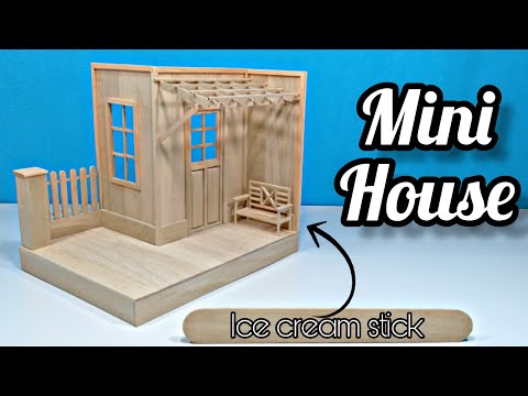 How to make ice cream stick mini house - DIY! popsicle stick house 