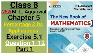 ml aggarwal class 8 The New Book of Mathematics Chapter 5 Percentage & its Application exercise 5.1