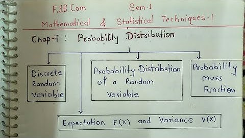 Part-1 Probability Distribution | F.Y.B.Com (Sem-1) |Mathematics & Statistics by Ramesh Sir