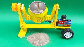 How to Make A Concrete Mixer | Amazing Mini Cement Mixer | Electric Concrete Mixer Science Project