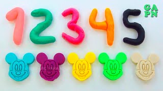 Aprender a Contar Los Números 1 a 10 / Aprender los Colores con Plastilina Moldes de Mickey Mouse