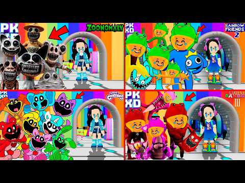 ¡ME CONVIERTO en PERSONAJES de POPPY PLAYTIME GARTEN OF BANBAN RAINBOW FRIENDS en PK XD! 🐸 SIMBA