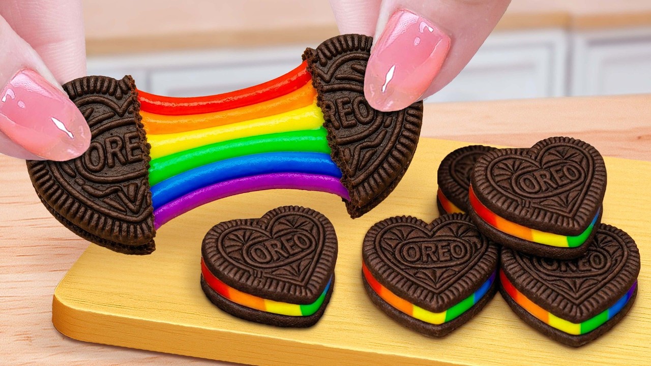 💙Best of Rainbow OREO Cake Recipe💙Mesmerizing Miniature Chocolate Heart Cookies | Mina Sweet Baking