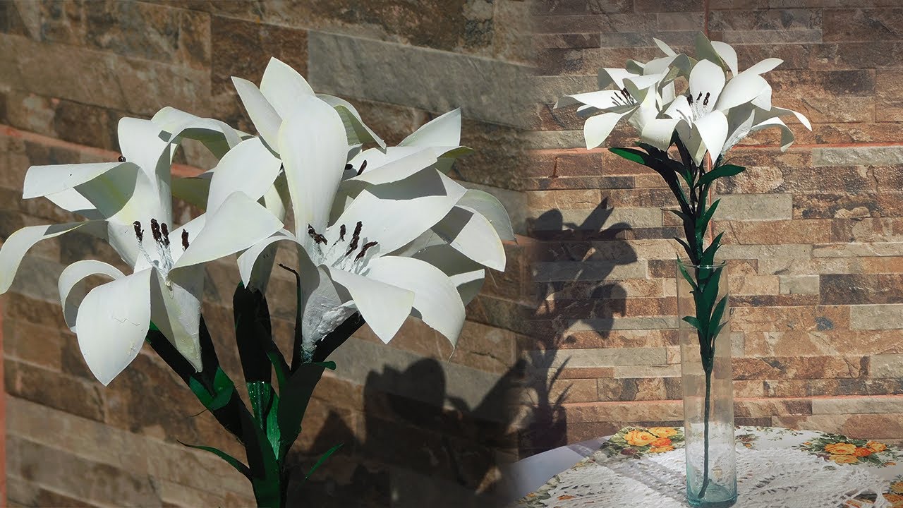 RAMO de FLORES hecho con LATAS de REFRESCO/ALUMINIO (Flores Lilium) #Reciclaje