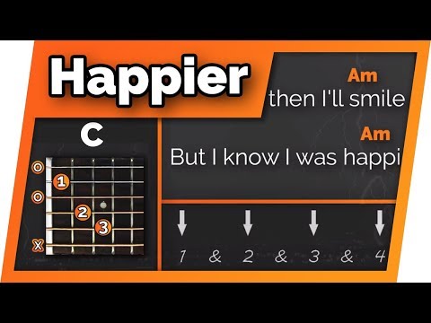 Happier - Ed Sheeran - Play Along / Guitar Karaoke (Easy Chords)