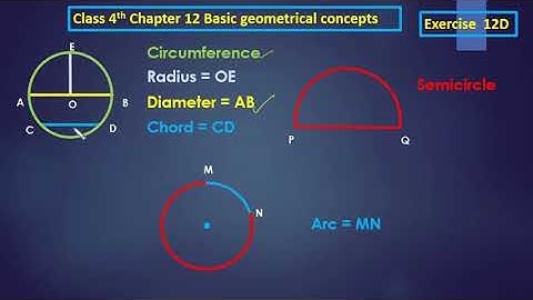 Class 4th maths | Exercise 12D | Basic geometrical concepts | all about circles