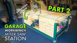 DIY WORKBENCH / MITER SAW Station PART 2! Building Dust Hood, TTrack & Drawers