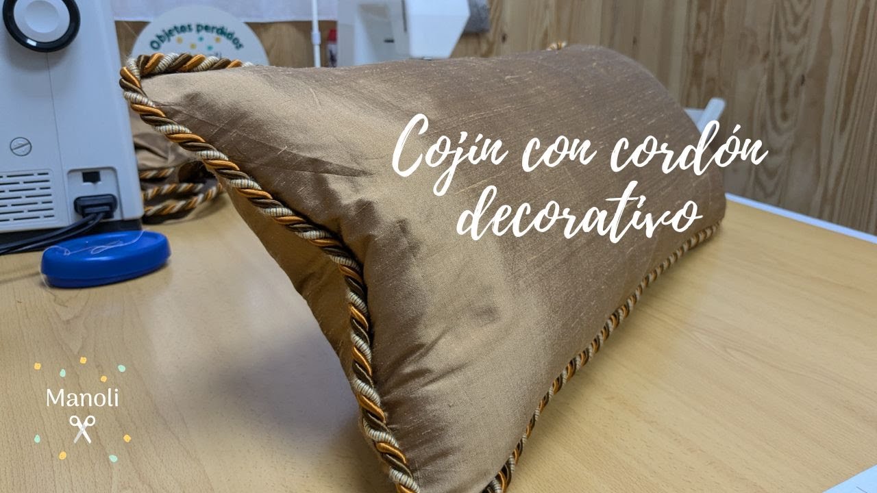 Cojín con Cordón Decorativo 🌸 Fácil y Hermoso – Da Vida a tu Hogar