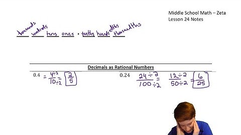 KStevMath - Zeta Math U See - Writing Decimals as Fractions - Lesson 24