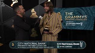 LUDWIG GÖRANSSON Checks In At The CNB "First Look" Cam At The 2024 GRAMMYs Premiere Ceremony
